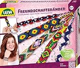 Lena 42686 Bastelset Freundschaftsbänder, Komplettset mit Garn in 6 Farben und extra vielen Fädelperlen, Knüpfset für Kinder ab 6 Jahre, Schmuckbänder Set mit Anleitung zum Flechten von Armb
