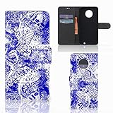 B2Ctelecom Ihr Eigenes Bild Foto Brauch Klapphülle für Motorola Moto G6 Plus Handyhüllen Engel Schädel-B