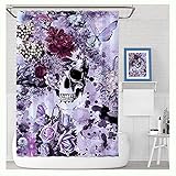HSDFKD Duschvorhang Textil Anti-Schimmel Wasserdicht Duschvorhänge Duschvorhang Mit Totenkopf Und Totenkopf-Yb180473_180*180