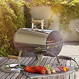 Adexi Elektro Tisch Smoker 1100W Tischräucherofen mit Grill-Rost 41,5 x 24 cm Räuchergrill im Set mit Oramics Grillbü