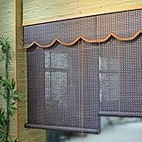 Bambusrollo Wetterfest,Sonnenschutz Raffrollo Natur Bambus Rollos für Fenster und Türen Sichtschutz Jalousie Ohne Bohren Outdoor Holzrollo für Restaurant,Korridor,100x250cm (Größe : 50x170cm)