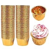 Cupcake Formen,100 pcs Mini Muffin Förmchen Cupcake,Cupcake Muffin Förmchen,Papier Muffinförmchen,Muffin Backförmchen,Kuchen Pappbecher,für Cupcakes, Geburtstag, Hochzeit,Weihnachtsfeier (6,5x5 cm)