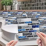 20 Blatt Premium Fliesenaufkleber Küche Backsplash Fliesen 10 x 10 cm Peel and Stick Selbstklebende Badezimmer 3D Wandfliesen Marmor Desig