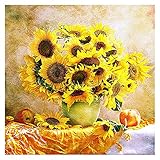 DIY Diamant Malerei Sonnenblume Vollbohrer Kristall Stickerei Kreuzstich Wohnkultur Basteln für Erwachsene Kinder Anfänger handwerk (30 x 40 cm)