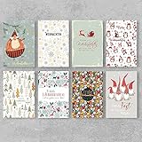 PremiumLine Weihnachtskarten Set mit Umschlag Frohe Weihnachten moderne weihnachtliche Grußkarte Klappkarte Skorpion (16 Karten)