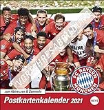 FC Bayern München Postkartenkalender 2022 - Bundesliga-Kalender mit perforierten Postkarten - zum Aufstellen und Aufhängen - mit Monatskalendarium - 16 x 17