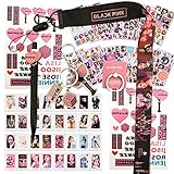 Blackpink Geschenk-Set – 32 Lomo-Karten, 12 Blatt Sticker, 1 Handy-Ringhalter, 1 Umhängeband, 1 Schlüsselanhänger, 1 Stift, 2 Tattoo-Aufkleb