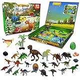 Hbsite Dinosaurier Adventskalender 2021 Weihnachten Countdown Kalender für Kinder 24 Tage Adventskalender Neujahrsgeschenk für Jungen Mädchen Teenager mit Würfelsp