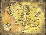 Close Up Poster Herr der Ringe - Karte von Mittelerde Riesenformat 135,5 x 98