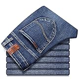 Fit Denim Jeans New Top Classic Style Herren Ultradünne Jeans Business Casual Hellblau Stretch Baumwolle Jeans Männliche Marke Hosen, blau, 42