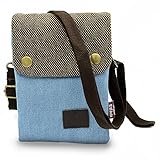 Entzückende Leinwand Damen Mädchen kleine Tasche Umhängetasche Schultertasche Handytasche für iPhone 6S Plus iphone 7 Plus Samsung Galaxy Note 5 Blackberry 8300 HTC One Max Sony Xperia Z3 Z5 (Blau)