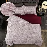 Luxuriös Elegant Bettwäsche Set 4 Teilig Bettbezug aus Mikrofaser, Meiju Bettwäsche Weich & Atmungsaktive Bettbezug mit Reißverschluss + Bettlaken + 2 Kopfkissenbezug (Purpur,135x200cm)