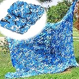 FSCLJ 210D Blaues Camouflage Net, Hochleistungs-weißes Tarnnetz, Für Kinder Armee Sonnenschutznetz Für Jagdjalousien Schießen Verstecken Militärgarten Dekoration Fotografie S