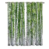 MXYHDZ Blickdicht Vorhang für Schlafzimmer - Grün pflanzlich kreativ - 3D Druckmuster Öse Thermisch isoliert - 280 x 245 cm - 90% Blickdicht Vorhang für Kinder Jungen Mädchen Sp