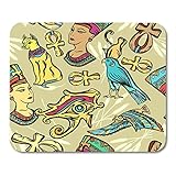Mauspads Zeichen Altes Ägypten Klassische Flash Tattoo Patches und Aufkleber Old School Pharao Ankh Eye Ra Nofretete Mauspad für Notebooks, Desktop-Computer Bü