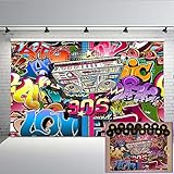 Mehofoto Hip Hop Graffiti Wand Hintergrund 7x5ft 90er Jahre Party abstrakte Kunst Foto Kulissen nahtlose Fotografie Hinterg
