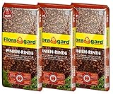 Floragard Mulch Pinienrinde 2-8 mm 3x20 L • superfein • dekorativer Bodenbelag • unterdrückt Unkrautwuchs • naturbelassen • für mediterranes Flair • 60 L • auch zur Kübel-Abdeckung