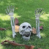 Halloween Deko Skelett Schädel Realistisch Grausigkeit Begraben Lebend Skelett Schädel Garten Hof Rasen Dekos für Halloween Garten Hof Rasen Dek