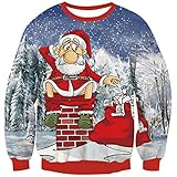 Goodstoworld Funny Christmas Sweater Herren Damen Unisex 3D Weihnachtspullover Pullover Lange Ärmel Weihnachten Hemd T-Shirt M