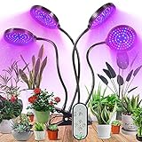 Pflanzenlampe LED, Pflanzenlicht Wachstumslampe 4 Head, Vollspektrum 78 LEDS Grow Lampe Pflanzenleuchte für Zimmerpflanzen mit Zeitschaltuhr 4/8/12H, 360°Einstellbar Wachsen Licht mit 3 M