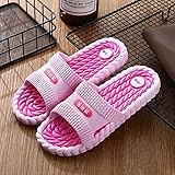 QPPQ Dusche Schlappen,Sommer Bequeme Hausschuhe, rutschfeste Sandalen im Bad-Rosa_38,mit Massage Punkt S