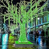 LED Lichterkette 30cm 8 Tubes 192 LED Wasserdicht Staubdicht Vorhanglichter Geringer Stromverbrauch Energiesparend für Weihnachtsdeko Innen Außen Weihnachten Party, Grü