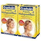 Zirkulin Propolis Halspastillen, zuckerfreie Lutschpastillen gegen leichte Halsschmerzen und Kratzen im Hals, entzündungshemmende Bienenharz Pastillen, Arzneimittel (4 x 30 Pastillen) (4er-Pack)