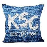 Karlsruher SC Kissen Velours Mauer 45 x 45