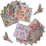 Daohexi 100 Blatt DIY Handwerk Origami Papier Set, Premium Craft Doppelseitiges Cardstock Papier, Farbiger Scrapbooking Papier Ethnischer Stil und Pflanzenmuster(15x15cm)