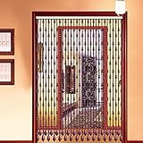 GIVROLDZ Perlenvorhang Tür Vorhang Hölzern, Dekor Hängender Türschirm, Raumteiler, Schaufensterdekoration pro Balkon Passage Türöffnung Schlafzimmer Eingang, Anpassbar,Rot,25strands70x176