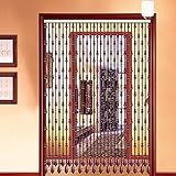GIVROLDZ Perlenvorhang Tür Vorhang Hölzern, Dekor Hängender Türschirm, Raumteiler, Schaufensterdekoration pro Balkon Passage Türöffnung Schlafzimmer Eingang, Anpassbar,Rot,25strands70x176