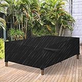 Essort Gartenmöbel Abdeckung, Abdeckplane Schutzhülle Abdeckhaube Regenschutz für Gartenmöbel Gartentische Rechteckige Sitzgarnituren terrassenmöbel Möbelsets Wasserdicht (200x160x70cm)
