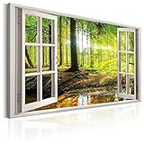 Visario Bild auf Leinwand der Deutschen Marke 120 x 80 cm einteilig Fensterblick 5001 Bilder Kunstdrucke Wandb