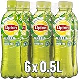 LIPTON ICE TEA Green Lime, Eistee mit Grüntee und Limetten Geschmack (6 x 0.5l) (EINWEG)