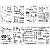 K KUMEED 8 Blätter Stempel Kommunion Silikonstempel Deutsch, Silikonstempel Set Stempel Geburtstag Stempel Buchstaben, Silikonstempel Blumen Stempel Blume Stempelset für Dich Journal Scrapbooking