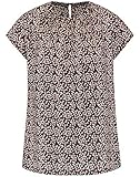 Taifun Damen Blusenshirt mit Allover-Print figurumspielend Carmine Red Gemustert 46