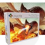 Tod Flügel Drachen Schwert World of Warcraft Videospiel Fantasie Kunst UnmöGliches Puzzle 1000 Teile Puzzle für Erwachsene und Kinder ab 14 Jahren, Landschaftspuzzle im Panorama-F