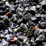 MGS SHOP Zierkies Marmorkies VULKANO gebrochen Marmor Splitt - Farbe schwarz mit Lichtreflexen in rot und weiß(Vulkano-Schwarz)