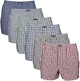 Lower East Herren American Boxershorts, 6er Pack, Mehrfarbig (Mehrfarbig), L