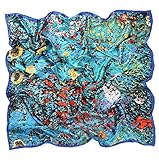 prettystern 100 Cm XL Crepe Satin 100% Seide Handroulier Seiden-Malerei Tuch - Gustav Klimt - Bauerngarten P328