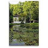 CALVENDO Premium Textil-Leinwand 80 x 120 cm Hoch-Format Teich im Stadtpark Schwabach, Leinwanddruck von T