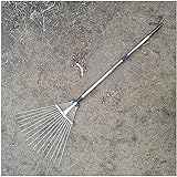 GXBCS Garten Laubrechen Rechen Klapprechen 160 cm Laubrechen für Rasen | Teleskop-Laubrechen mit verstellbarem Strauchrechenkopf für die schnelle Reinigung von Unkraut 0825