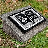 LaserArt24 Granit Grabstein, Grabplatte oder Grabschmuck mit dem Motiv Buch-gg4s und Ihrem Text/D