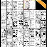 Schablonen Kunststoff, Bst4u Letter Number und Pattern Schablone für Notebook, Tagebuch, Scrapbook Painting Drawing Craft Zubehör (36 PCS)