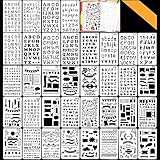 Schablonen Kunststoff, Bst4u Letter Number und Pattern Schablone für Notebook, Tagebuch, Scrapbook Painting Drawing Craft Zubehör (36 PCS)