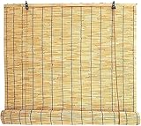 ZKORN Bambusrollo Natur,Decken- oder Wandmontage Bambus Jalousien, Bambus Raffrollo,Hochwertiges Fenster-Rollo Bambus für Innen Mit Zubehör/können angepasst Werden(Size:40x60cm/16x24in)