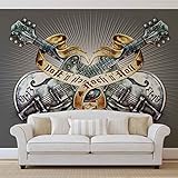 Gitarren Rock Roll Heavy Metal - Forwall - Fototapete - Tapete - Fotomural - Mural Wandbild - (1083WM) - XXL - 312cm x 219cm - VLIES (EasyInstall) - 3