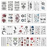 Temporäre Tattoos, 30 Blätter Wasserdichte Temporäre Tattoo Aufkleber, Modern, Hipster, Minimalistisch, Schrift, Anker, Herz, Körperkunst Aufkleber Arm Tattoos für männer Frauen Handhals Handgelenk
