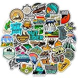 RGBEE Wasserfeste Aufkleber Sticker Set 50 Stücke, Vintage Reisen im Freien Etiketten Retro Vinyl Aufkleber für Laptop Koffer Helm Motorrad Skateboard Auto Fahrrad Computer VSCO Aesthetic Stick