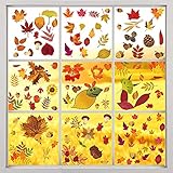 Erntedankfest Fensteraufkleber, 9 Sheet thanksgiving fenster haftet herbst Herbst Fensterbilder ohne Kleber Thanksgiving Fensterdeko für Thanksgiving Herbst Party Zubehö